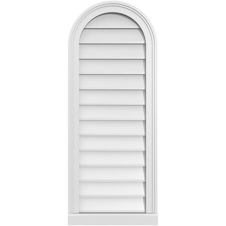 Ekena Millwork Round Top Surface Mount PVC Gable Vent w/ 2"W x 2"P Brickmould Sill Frame, 16"W x 40"H GVPRT16X4003SN